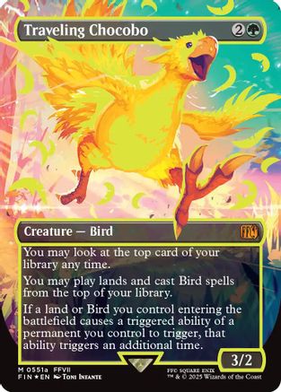 Traveling Chocobo (Borderless) (Neon Ink Yellow) (511A) Foil - FINAL FANTASY