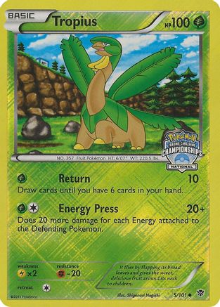 Tropius (National Championships) (5) Reverse Holofoil - League & Championship Cards