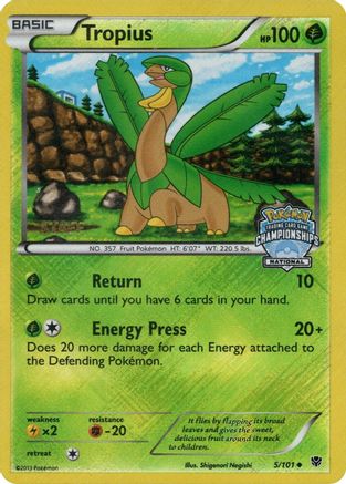 Tropius (National Championships) [Staff] (5) Reverse Holofoil - League & Championship Cards
