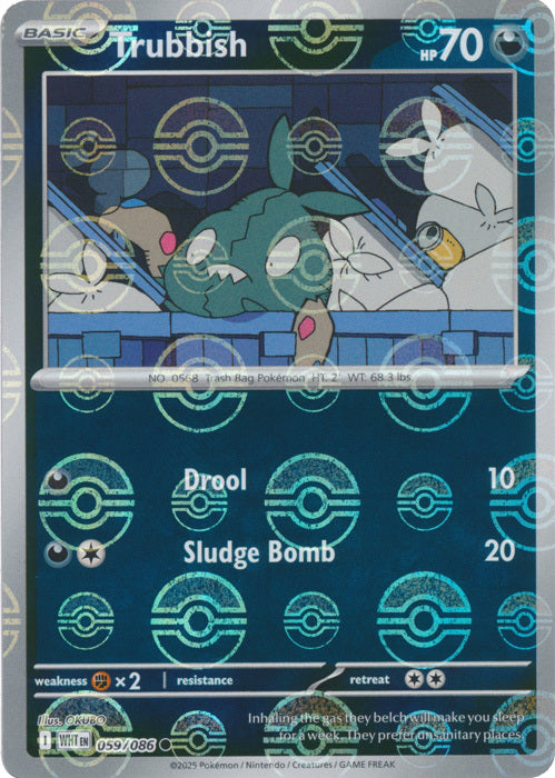 Trubbish (Poke Ball Pattern) (59) Reverse Holofoil - White Flare