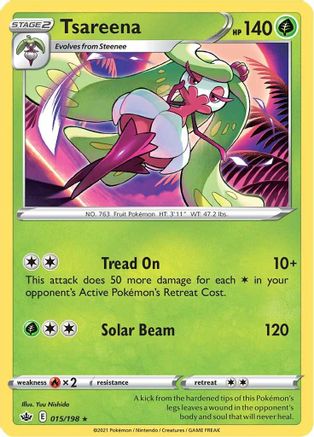Tsareena (15) Reverse Holofoil - Chilling Reign