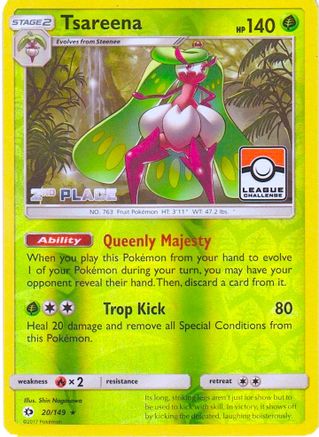 Tsareena (League Challenge) [2nd Place] (20) Reverse Holofoil - Sun & Moon