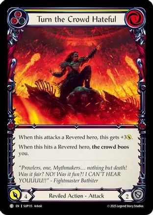 Turn the Crowd Hateful (Yellow) (SUP115) Rainbow Foil - Super Slam