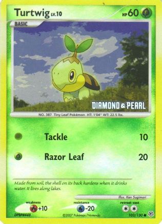 Turtwig (Diamond & Pearl) (103) Reverse Holofoil - Burger King Promos