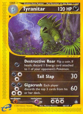 Tyranitar (40) Reverse Holofoil - Aquapolis