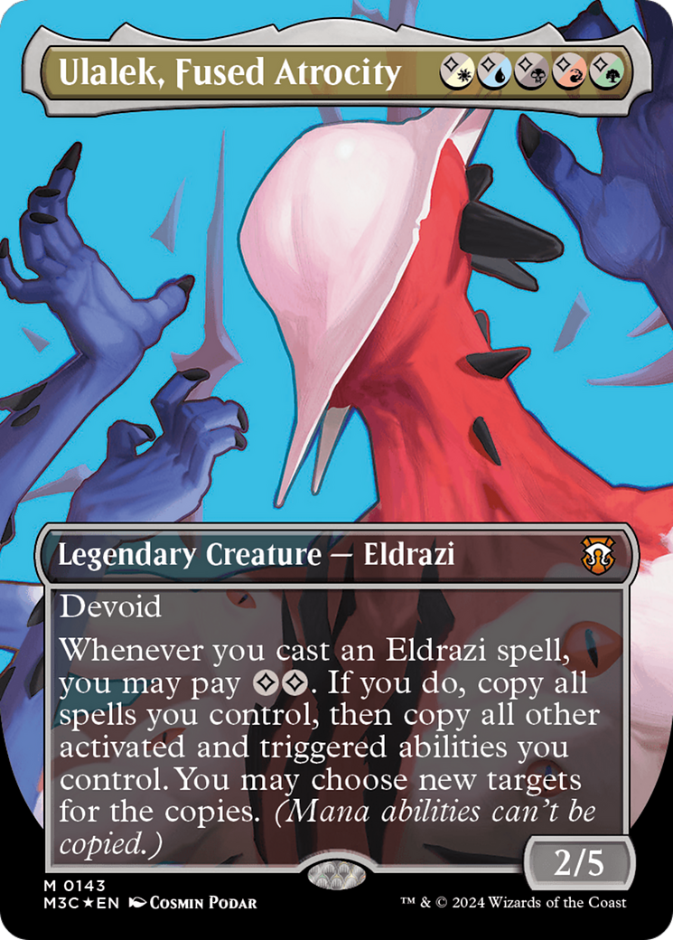 Ulalek, Fused Atrocity (Borderless) (143) Ripple Foil - Commander: Modern Horizons 3