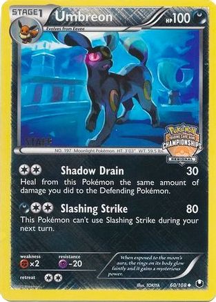 Umbreon (Regional Championships) [Staff] (60) Reverse Holofoil - League & Championship Cards