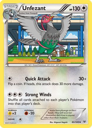Unfezant (80) Reverse Holofoil - Roaring Skies