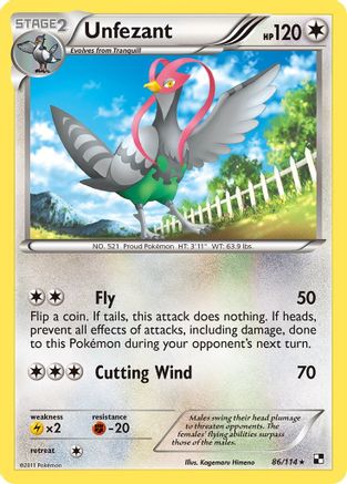 Unfezant (86) Reverse Holofoil - Black & White