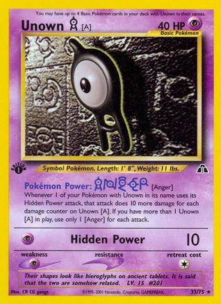 Unown [A] (33) (1st Edition) - Neo Discovery