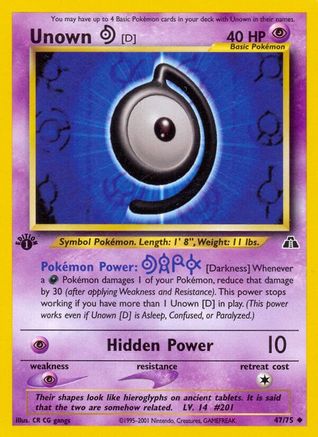 Unown [D] (47) (1st Edition) - Neo Discovery