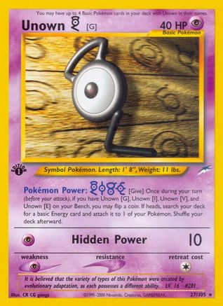Unown [G] (27) (1st Edition) - Neo Destiny