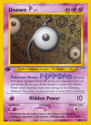 Unown [P] (58) (1st Edition) - Neo Destiny