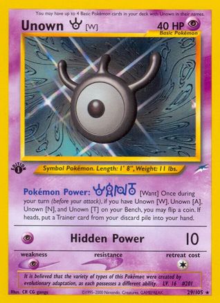 Unown [W] (29) (1st Edition) - Neo Destiny