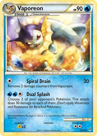 Vaporeon (52) Reverse Holofoil - Call of Legends