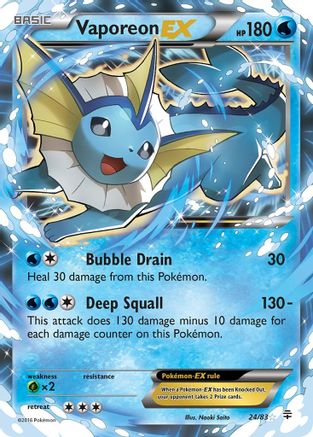 Vaporeon EX (24) Holofoil - Generations