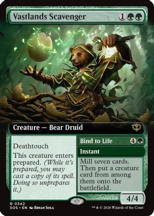 Vastlands Scavenger // Bind to Life (Extended Art) (342) - Secrets of Strixhaven