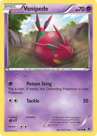 Venipede (38) Reverse Holofoil - Emerging Powers