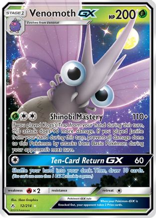 Venomoth GX (12) Holofoil - Unbroken Bonds