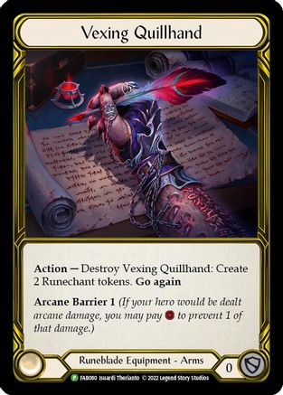 Vexing Quillhand (FAB080) Cold Foil - Flesh and Blood: Promo Cards