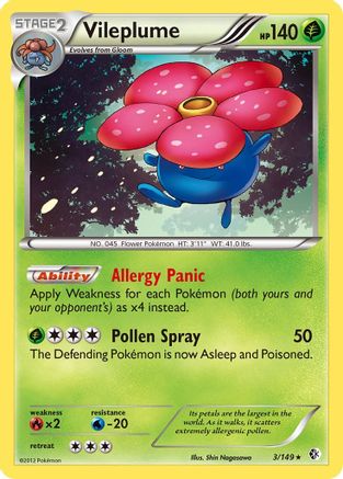 Vileplume (3) Reverse Holofoil - Boundaries Crossed