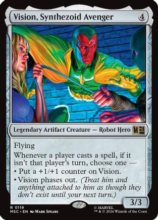 Vision, Synthezoid Avenger (119) Surge Foil - Commander: Marvel Super Heroes