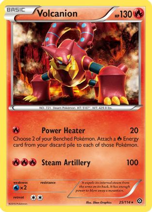 Volcanion (25) Reverse Holofoil - Steam Siege