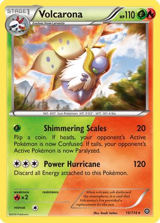 Volcarona (15) Reverse Holofoil - Steam Siege