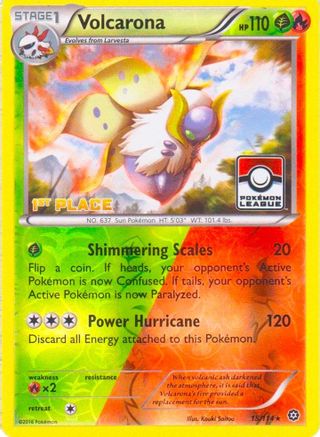 Volcarona (Pokemon League) [1st Place] (15) Reverse Holofoil - League & Championship Cards