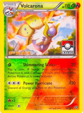Volcarona (Pokemon League) [3rd Place] (15) Reverse Holofoil - League & Championship Cards
