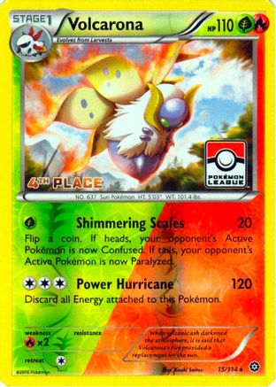 Volcarona (Pokemon League) [4th Place] (15) Reverse Holofoil - League & Championship Cards