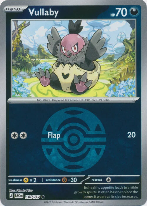 Vullaby (Dusk Ball) (138) Reverse Holofoil - Ascended Heroes