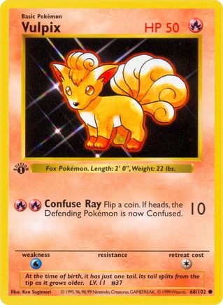 Vulpix (68) (1st Edition) - Base Set (Shadowless)