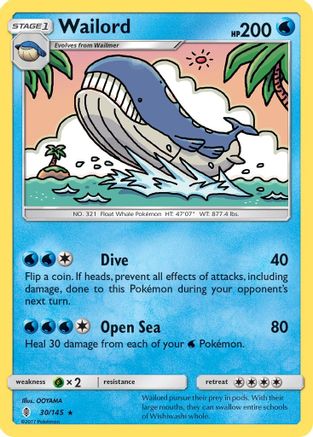 Wailord (30) Reverse Holofoil - Guardians Rising