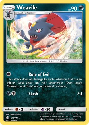 Weavile (86) - Burning Shadows