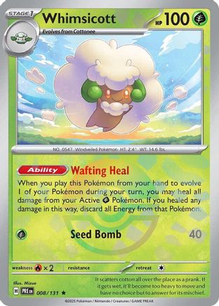 Whimsicott (Poke Ball Pattern) (8) Reverse Holofoil - Prismatic Evolutions