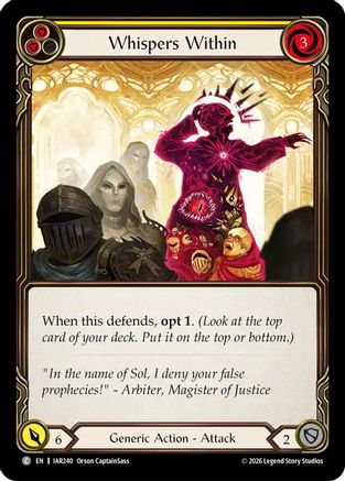 Whispers Within (Yellow) (IAR240) Rainbow Foil - Usurp the Shadow Throne