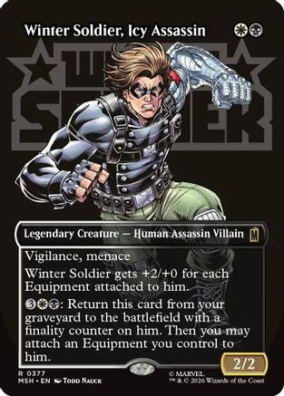 Winter Soldier, Icy Assassin (Borderless Logo) (377) Foil - Marvel Super Heroes