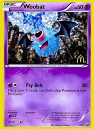Woobat (7) Holofoil - McDonalds Promos 2012