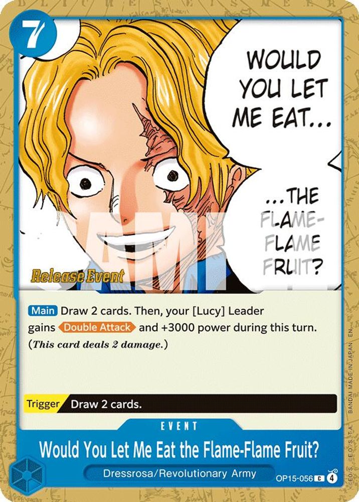 Would You Let Me Eat the Flame-Flame Fruit? (OP15-056) Release Event Cards