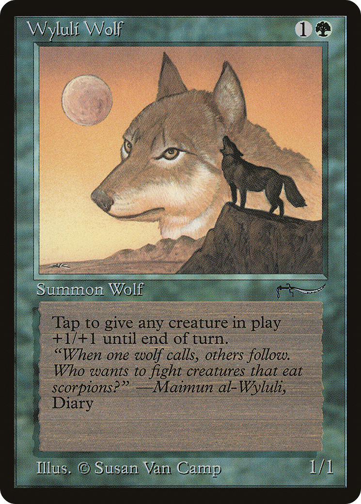 Wyluli Wolf (Light Mana Cost) - Arabian Nights