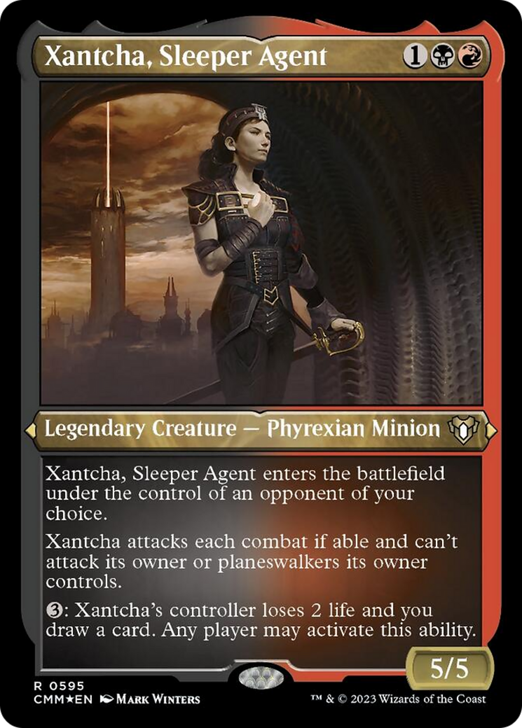 Xantcha, Sleeper Agent (595) Etched Foil - Commander Masters