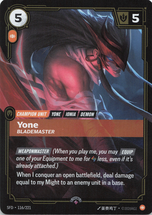 Yone – Blademaster (116) Foil - Riftbound Promotional Cards