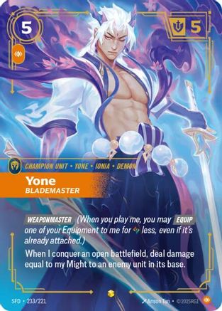 Yone – Blademaster (Overnumbered) (233) Foil - Spiritforged