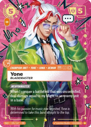 Yone, Blademaster (Showcase) (181) Foil - Radiance