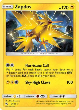 Zapdos (24) Reverse Holofoil - Hidden Fates