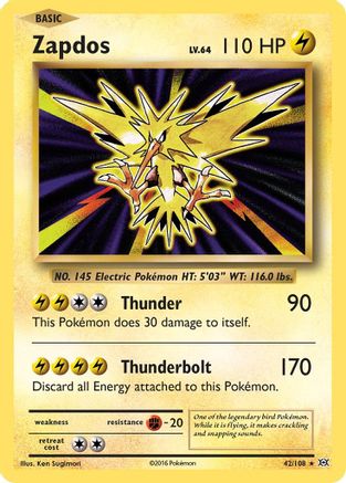 Zapdos (42) Reverse Holofoil - Evolutions