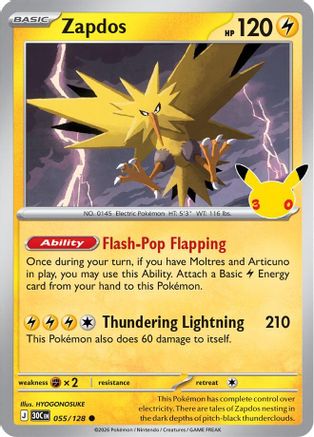 Zapdos (55) Holofoil - 30th Celebration