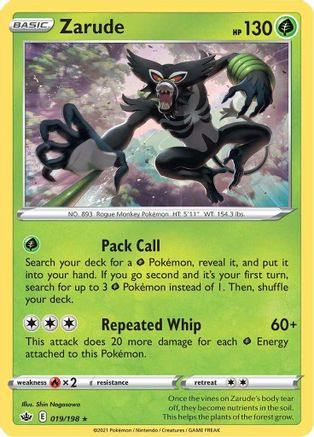 Zarude (19) Reverse Holofoil - Chilling Reign