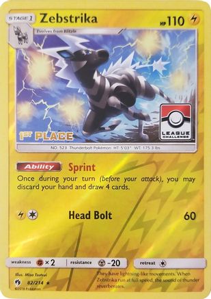 Zebstrika (League Challenge) [1st Place] (82) Reverse Holofoil - League & Championship Cards